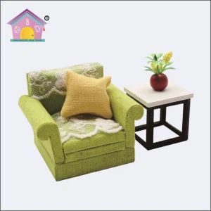 Meubles de maison de poupée de canapé simple miniature
