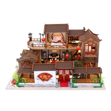 Produit à prix le plus bas Hongda Kids Doll House Cute Tiny House Mini Craft Set
