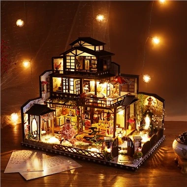 Hongda Miniature Home Miniature Réplique Maison Miniature Log Cabin