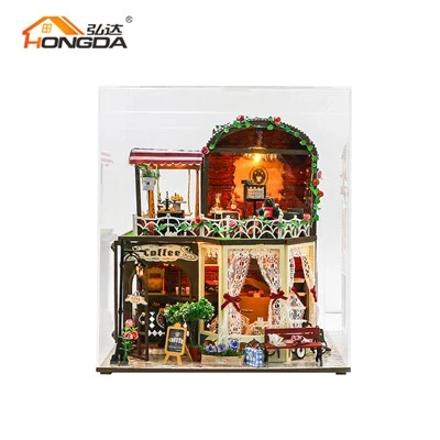 Nouvelle maison de poupée miniature de bricolage avec couverture de poussière